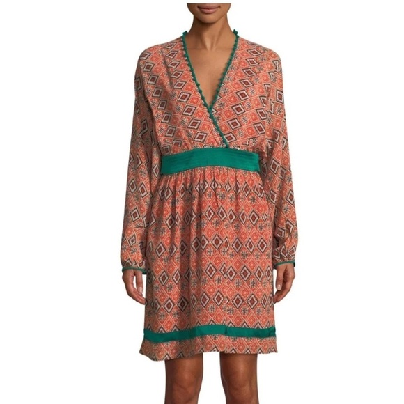 NWT Talitha Collection Almasi-Print Short Kimono Dress 100% Silk XL - Picture 1 of 16